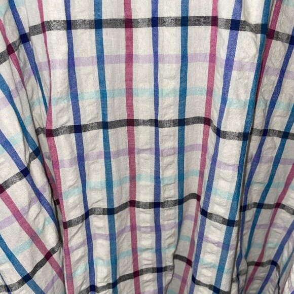 Chaps Womens Size 14 Sleeveless Plaid Wrap Dress Multicolor 100% Cotton - Picture 3 of 7